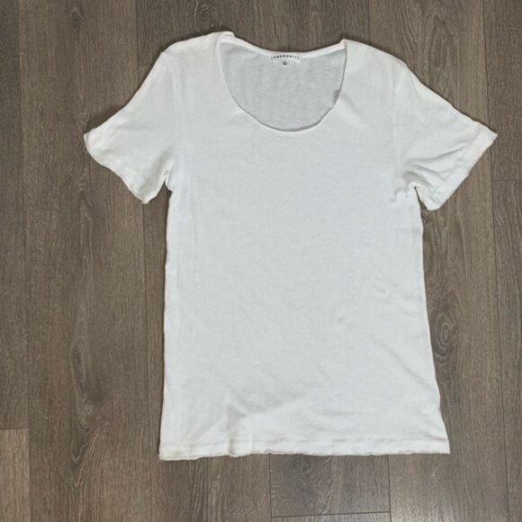 Aritzia Community Cotton T-shirt Tee short sleeve Crewneck Casual Basic White - Picture 8 of 11